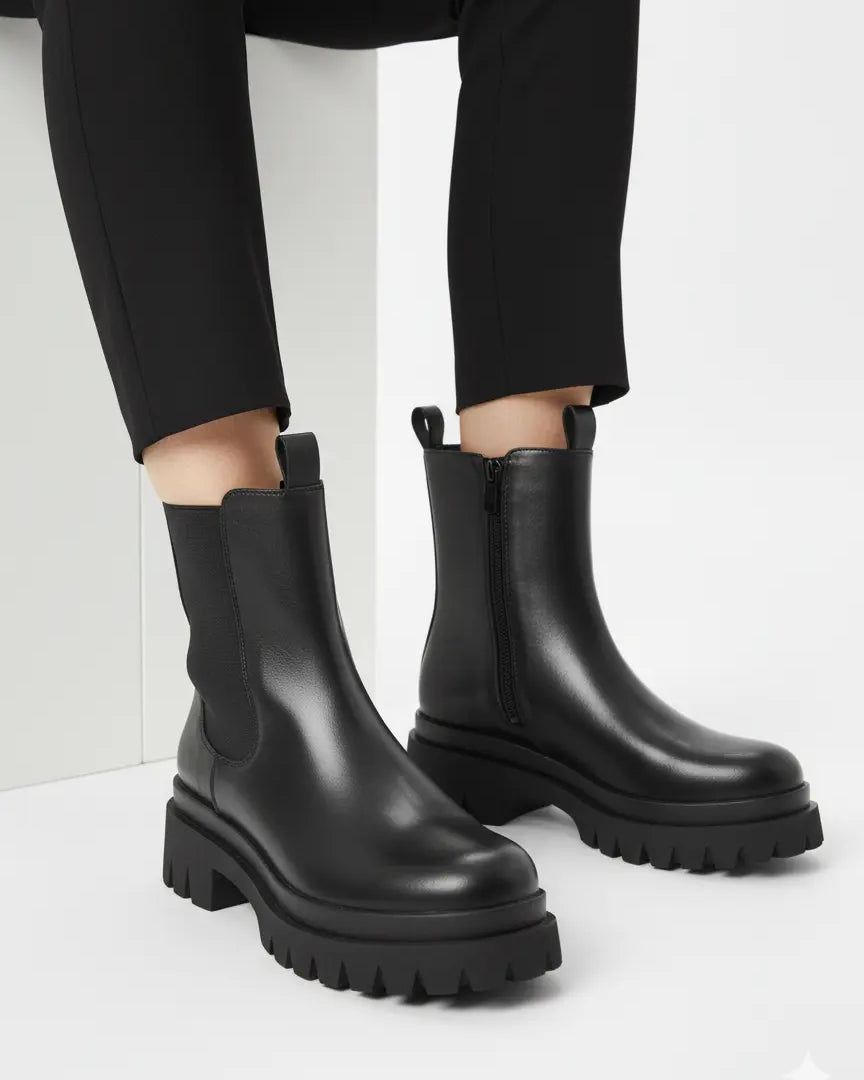 Anfibi con zip laterale e suola alta Dorabella