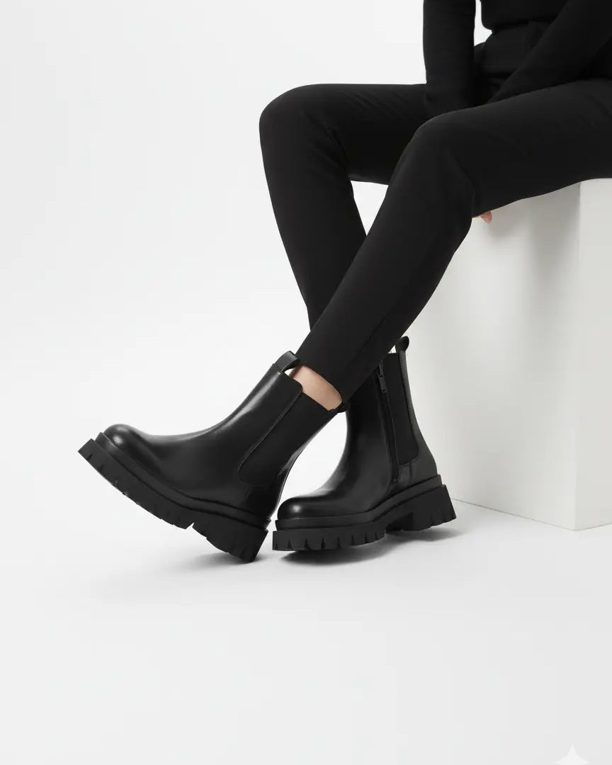 Anfibi con zip laterale e suola alta Dorabella