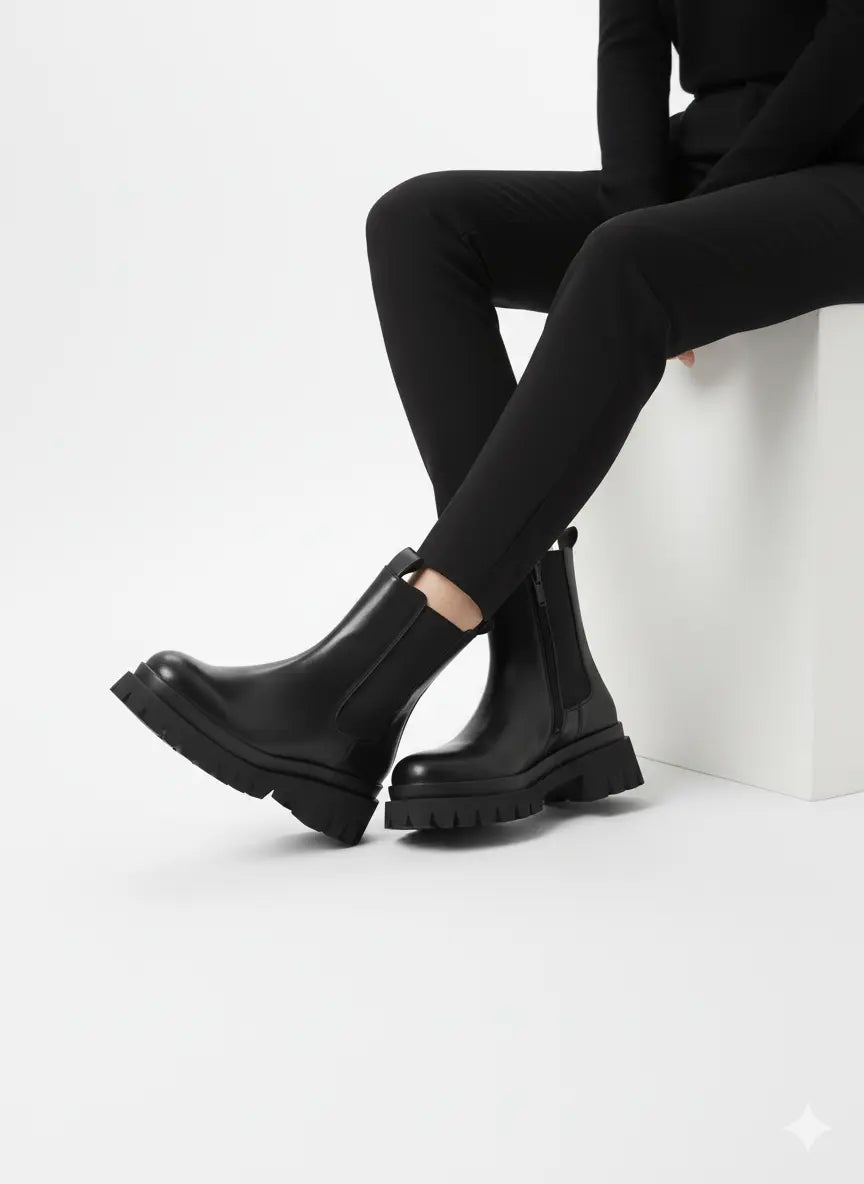 Anfibi con zip laterale e suola alta Dorabella