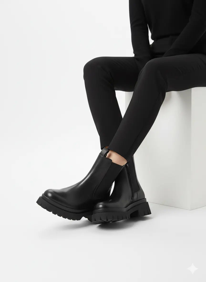 Anfibi con zip laterale e suola alta Dorabella