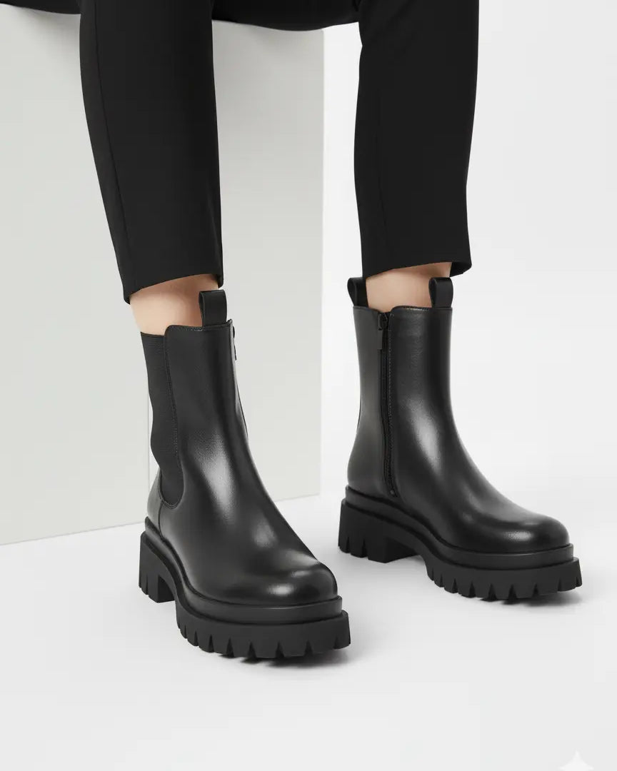 Anfibi con zip laterale e suola alta Dorabella