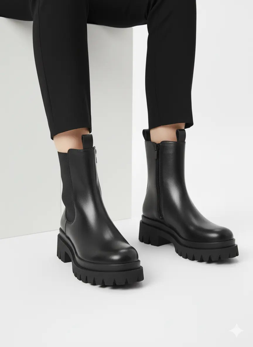 Anfibi con zip laterale e suola alta Dorabella