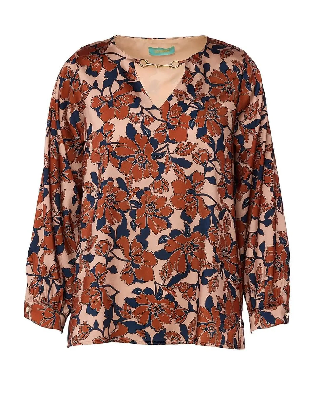 BLUSA SCOLLO A "V" CON ACCESSORIO FANTASIA DORABELLA