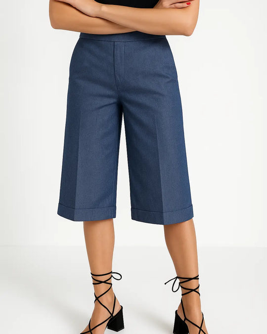 Bermuda con risvolto sul fondo denim Dorabella