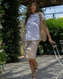 Bermuda in cady elasticizzato tinta unita con chiusura zip laterale. BEIGE DORABELLA