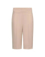 Bermuda in cady elasticizzato tinta unita con chiusura zip laterale. BEIGE DORABELLA