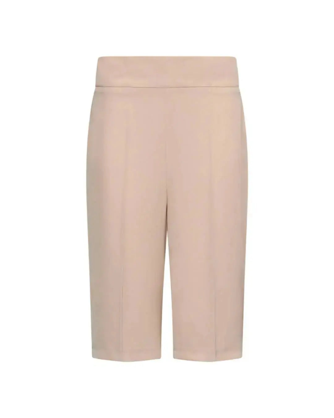 Bermuda in cady elasticizzato tinta unita con chiusura zip laterale. BEIGE DORABELLA
