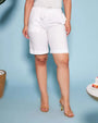Bermuda in cotone con coulisse laccio BIANCO DORABELLA