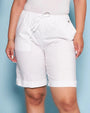 Bermuda in cotone con coulisse laccio BIANCO DORABELLA
