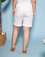 Bermuda in cotone con coulisse laccio BIANCO DORABELLA
