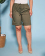 Bermuda in cotone con coulisse laccio VERDE MILITARE DORABELLA
