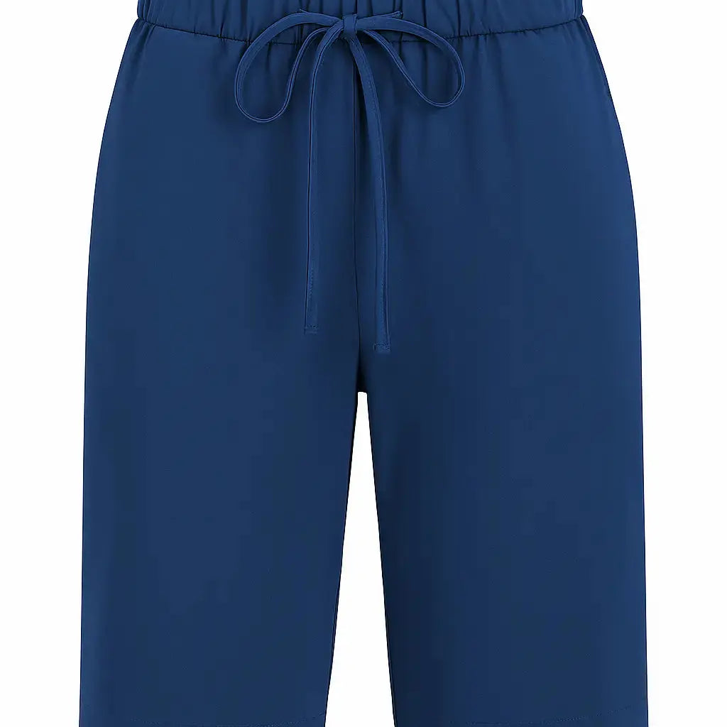 Bermuda in cotone elasticizzato tinta unita con coulisse BLU DORABELLA