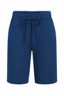 Bermuda in cotone elasticizzato tinta unita con coulisse BLU DORABELLA