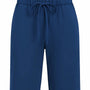 Bermuda in cotone elasticizzato tinta unita con coulisse BLU DORABELLA