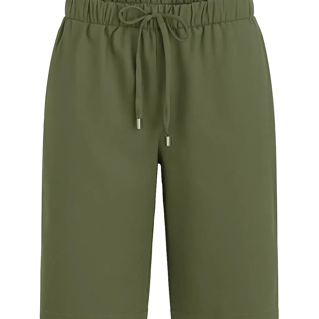 Bermuda in cotone elasticizzato tinta unita con coulisse BLU DORABELLA Militare-3XL
