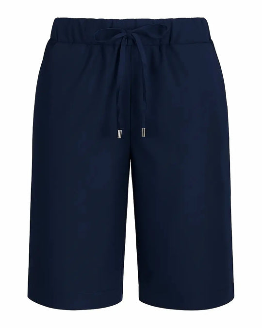 Bermuda in cotone elasticizzato tinta unita con coulisse BLU DORABELLA Deep-Blue-Navy-3XL