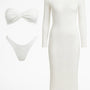 Bikini due pezzi con abito copricostume in pizzo Unica by Dorabella Bianco / Taglia unica (44/46 o M/L)