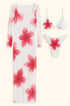Bikini due pezzi stampato con abito copricostume in rete stampata Unica by Dorabella Bianco-Taglia-Unica-Curvy-fino-alla-54