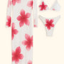 Bikini due pezzi stampato con abito copricostume in rete stampata Unica by Dorabella Bianco-Taglia-Unica-Curvy-fino-alla-54