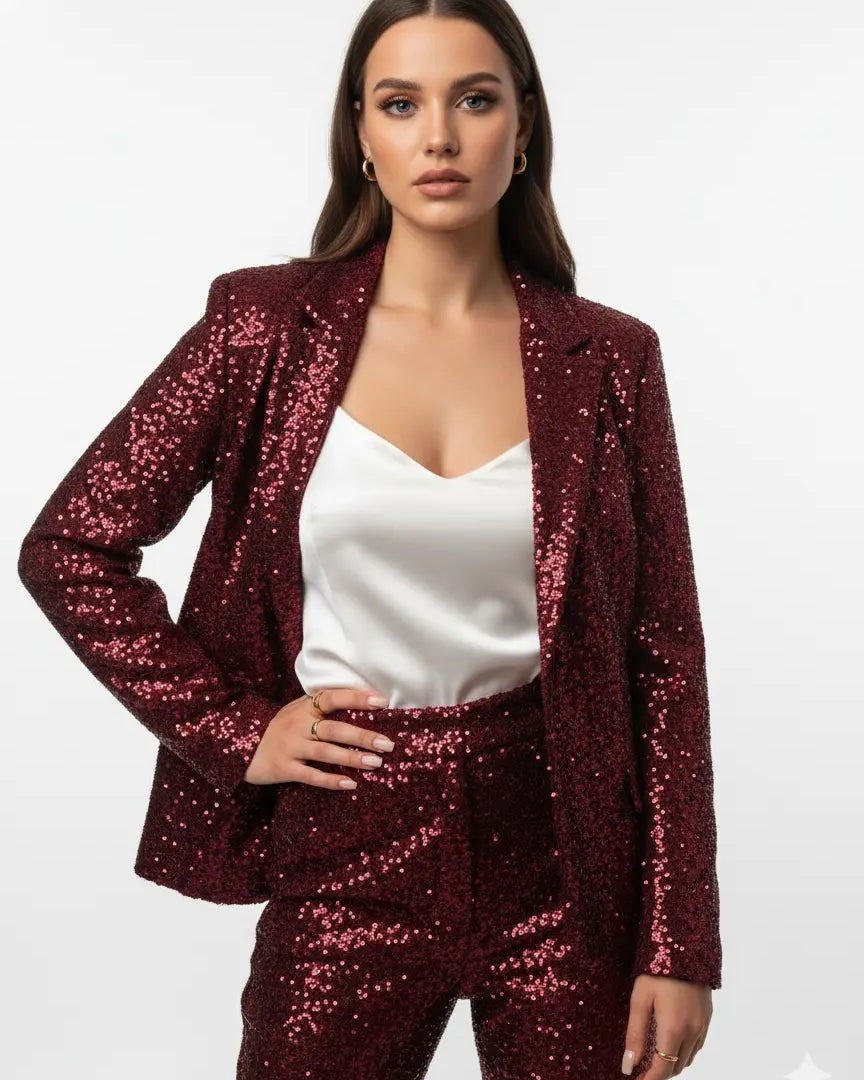 Blazer aperto paillettes IRONICA