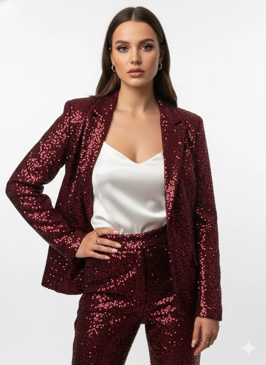 Blazer aperto paillettes IRONICA