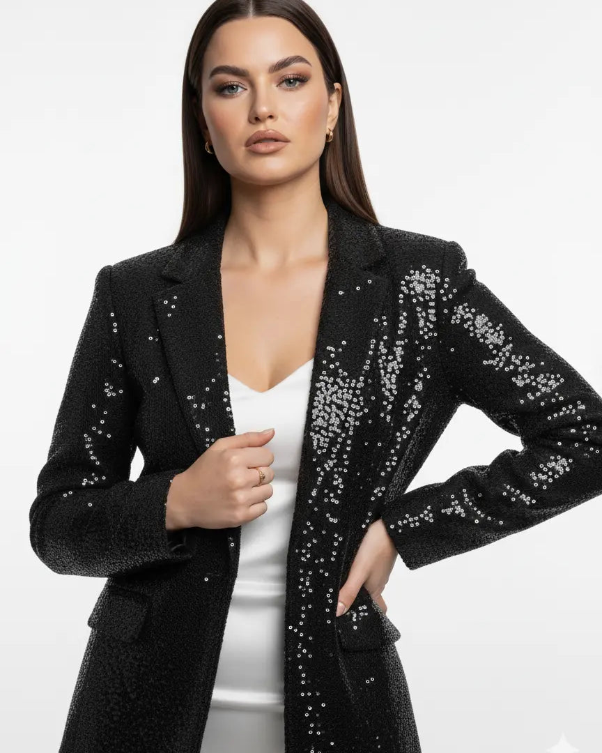 Blazer aperto paillettes IRONICA