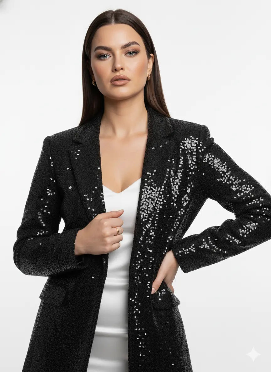 Blazer aperto paillettes IRONICA