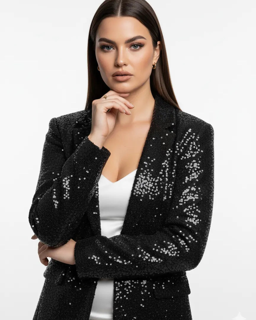 Blazer aperto paillettes IRONICA