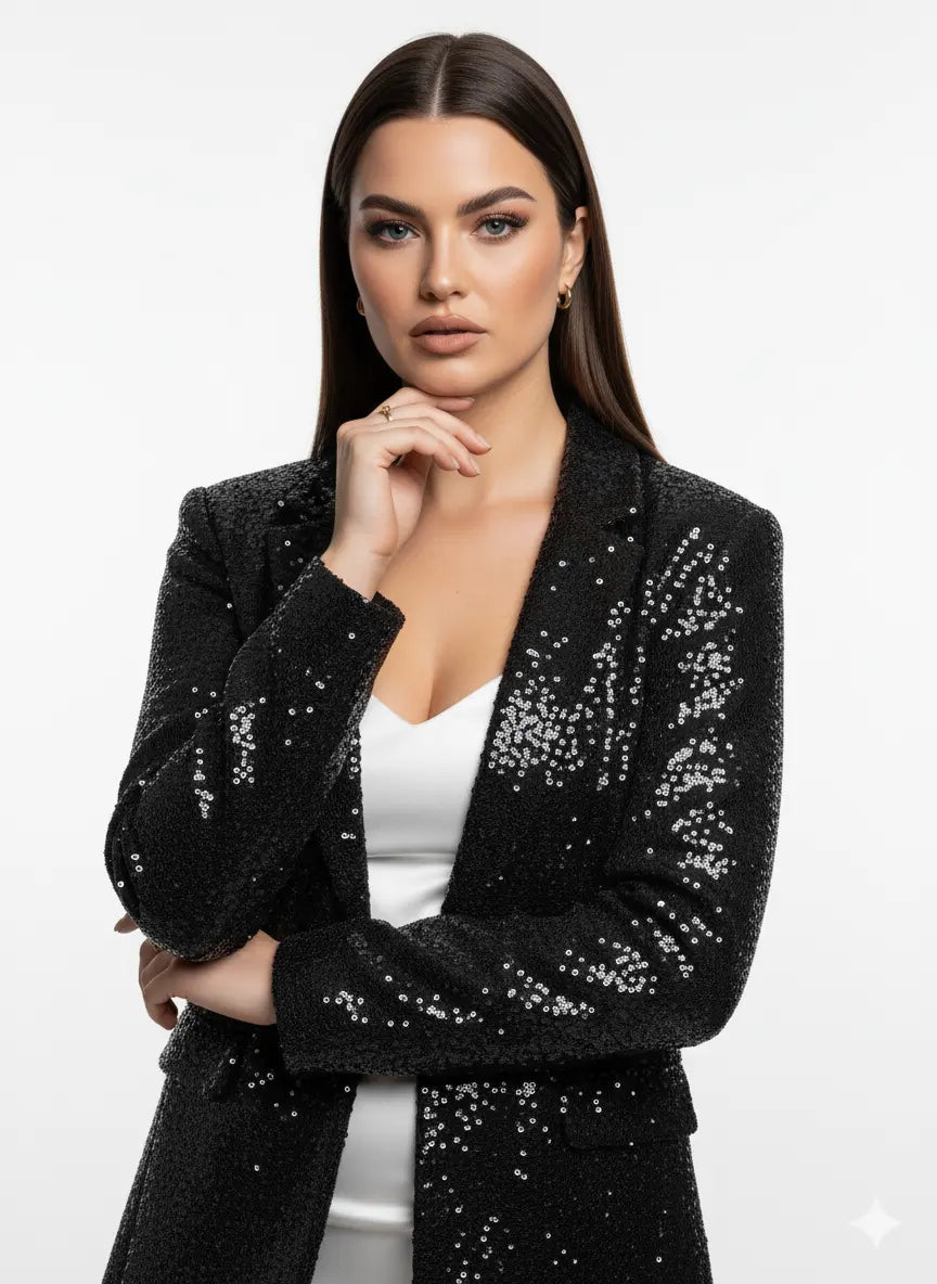 Blazer aperto paillettes IRONICA