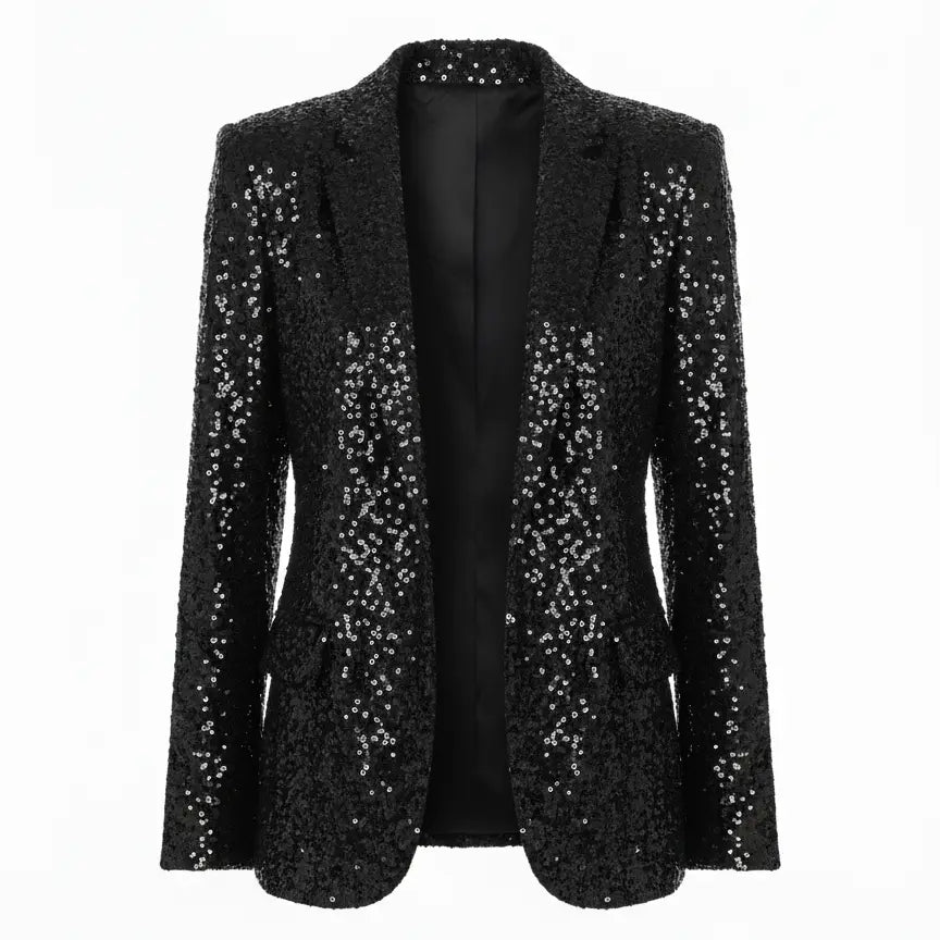 Blazer aperto paillettes IRONICA M/L / Nero