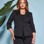 Blazer corto senza revers in jersey punto Milano elasticizzato di misto cotone DORABELLA