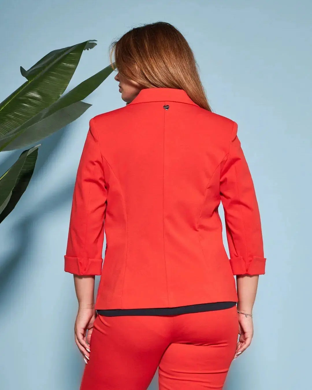 Blazer corto senza revers in jersey punto Milano elasticizzato di misto cotone DORABELLA