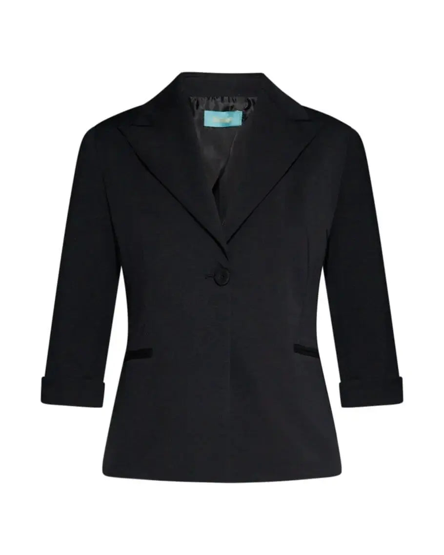 Blazer corto senza revers in jersey punto Milano elasticizzato di misto cotone DORABELLA