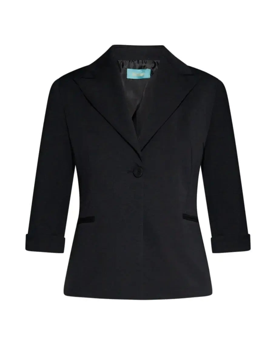 Blazer corto senza revers in jersey punto Milano elasticizzato di misto cotone DORABELLA