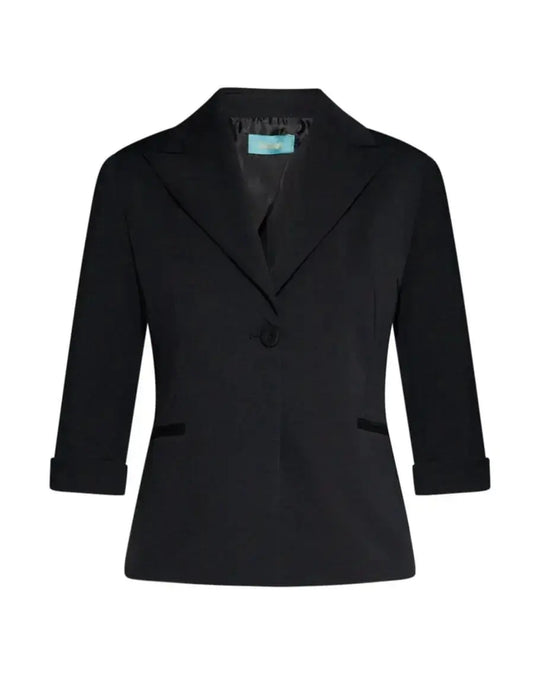 Blazer corto senza revers in jersey punto Milano elasticizzato di misto cotone DORABELLA