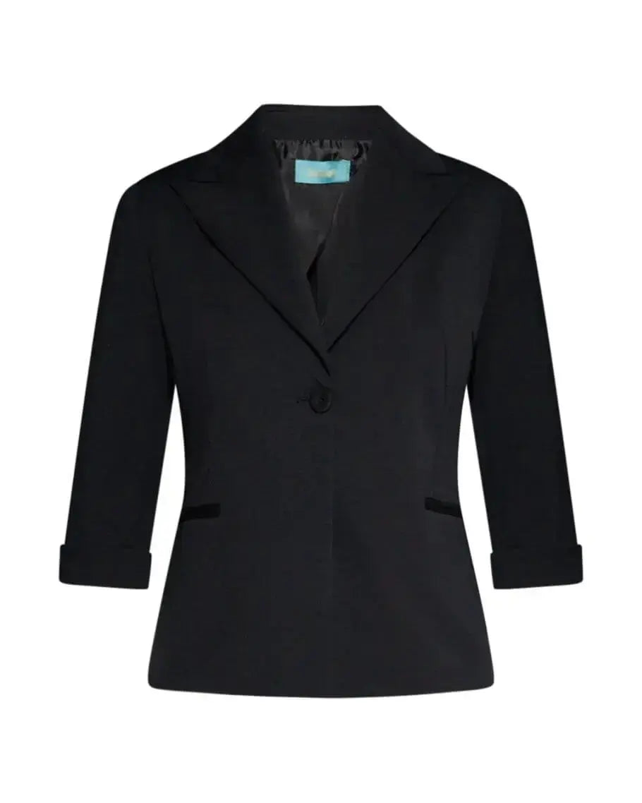 Blazer corto senza revers in jersey punto Milano elasticizzato di misto cotone DORABELLA