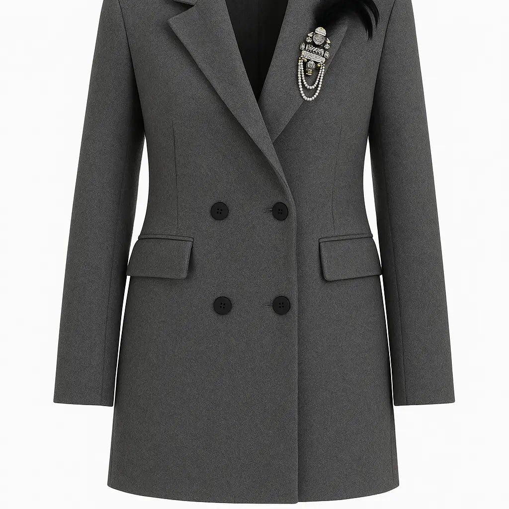 Blazer doppiopetto con spilla gioiello UNICA by Ironica