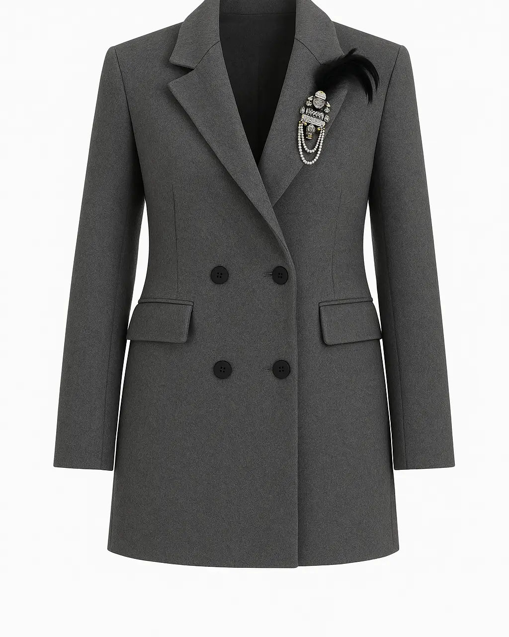 Blazer doppiopetto con spilla gioiello UNICA by Ironica