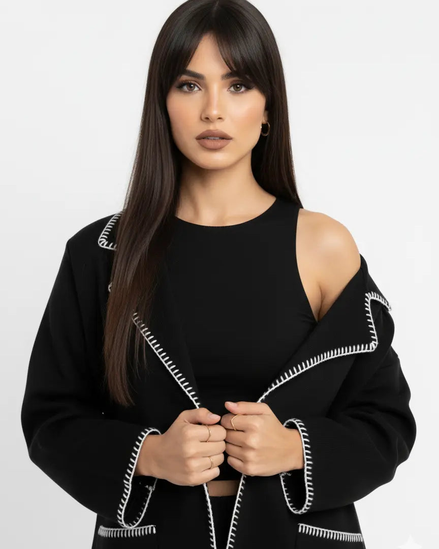 Blazer in maglia con profili a contrasto DORABELLA