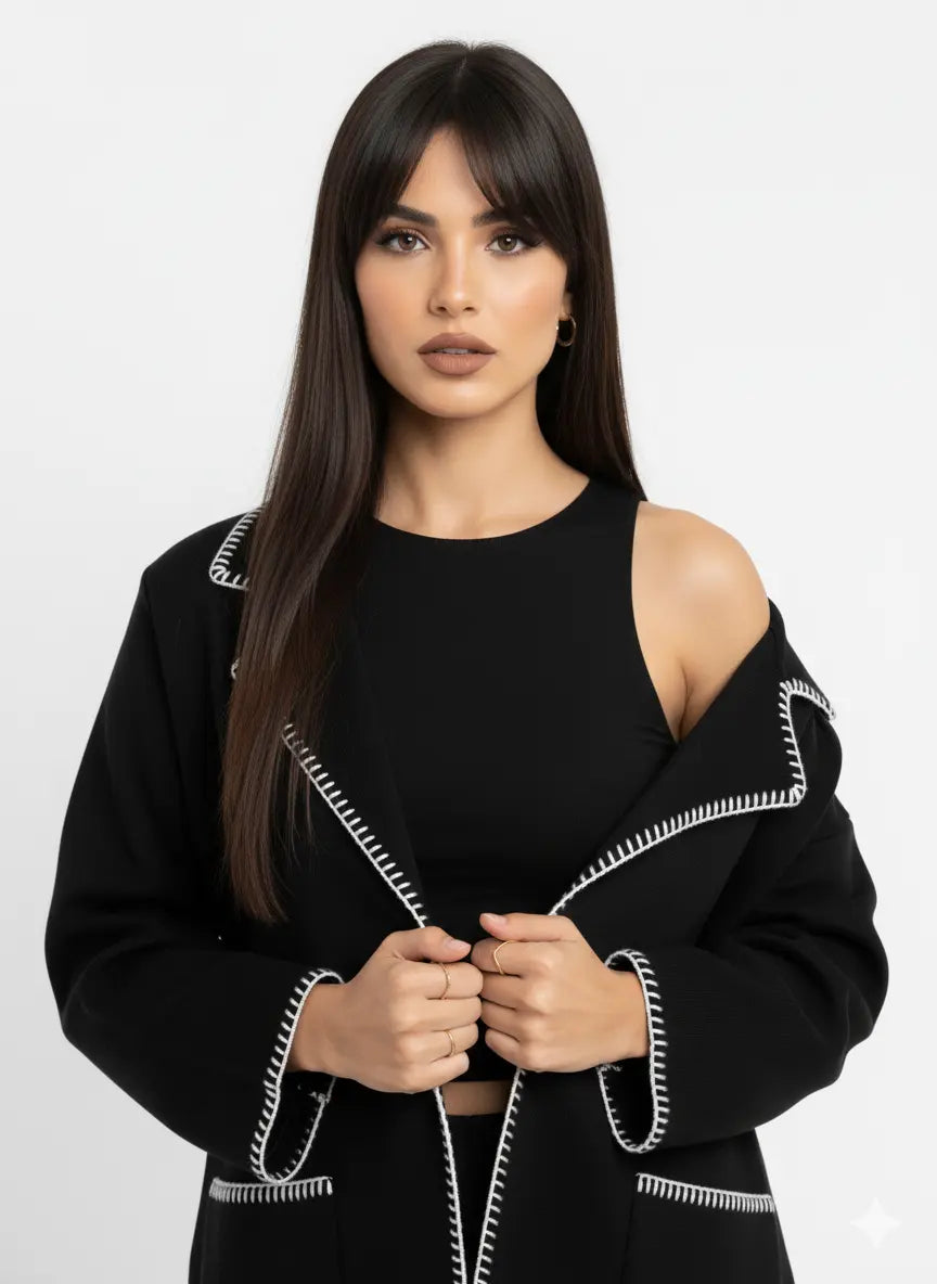 Blazer in maglia con profili a contrasto DORABELLA