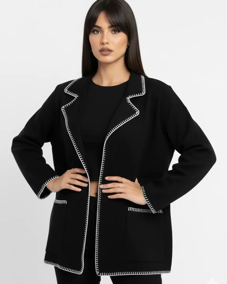 Blazer in maglia con profili a contrasto DORABELLA