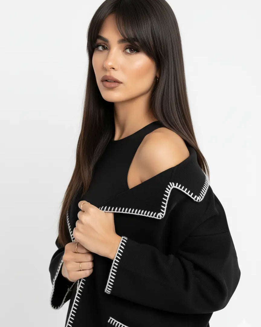 Blazer in maglia con profili a contrasto DORABELLA