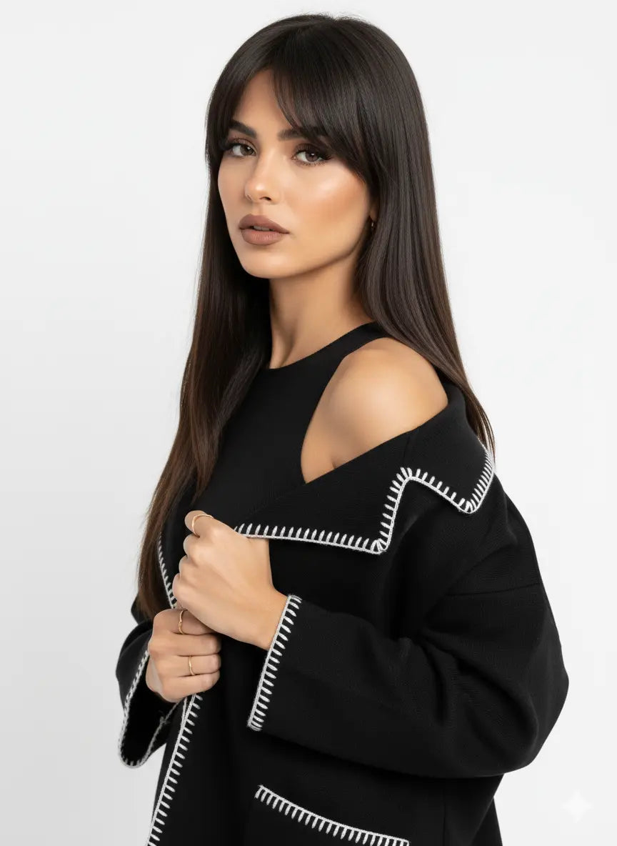 Blazer in maglia con profili a contrasto DORABELLA