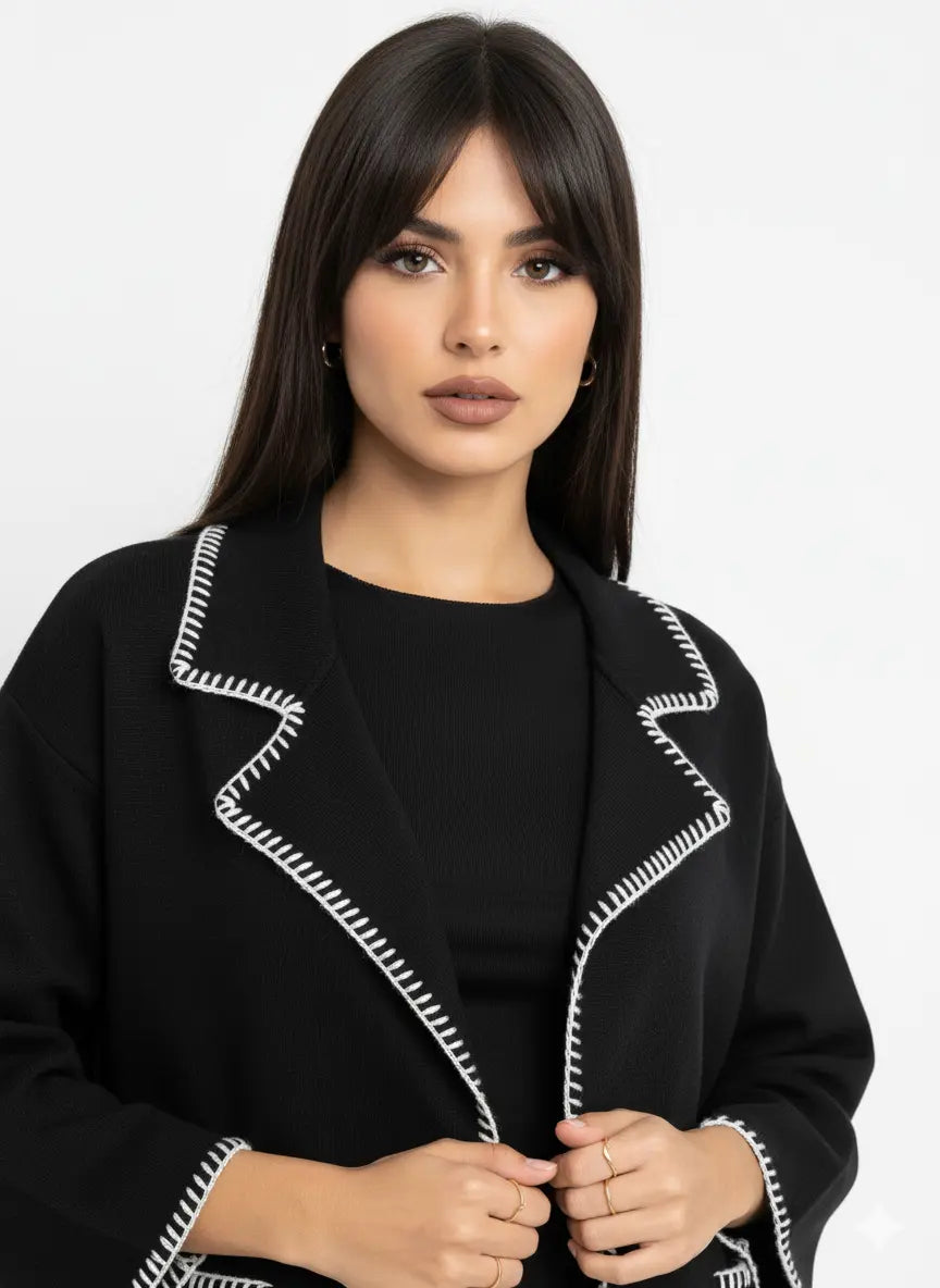 Blazer in maglia con profili a contrasto DORABELLA