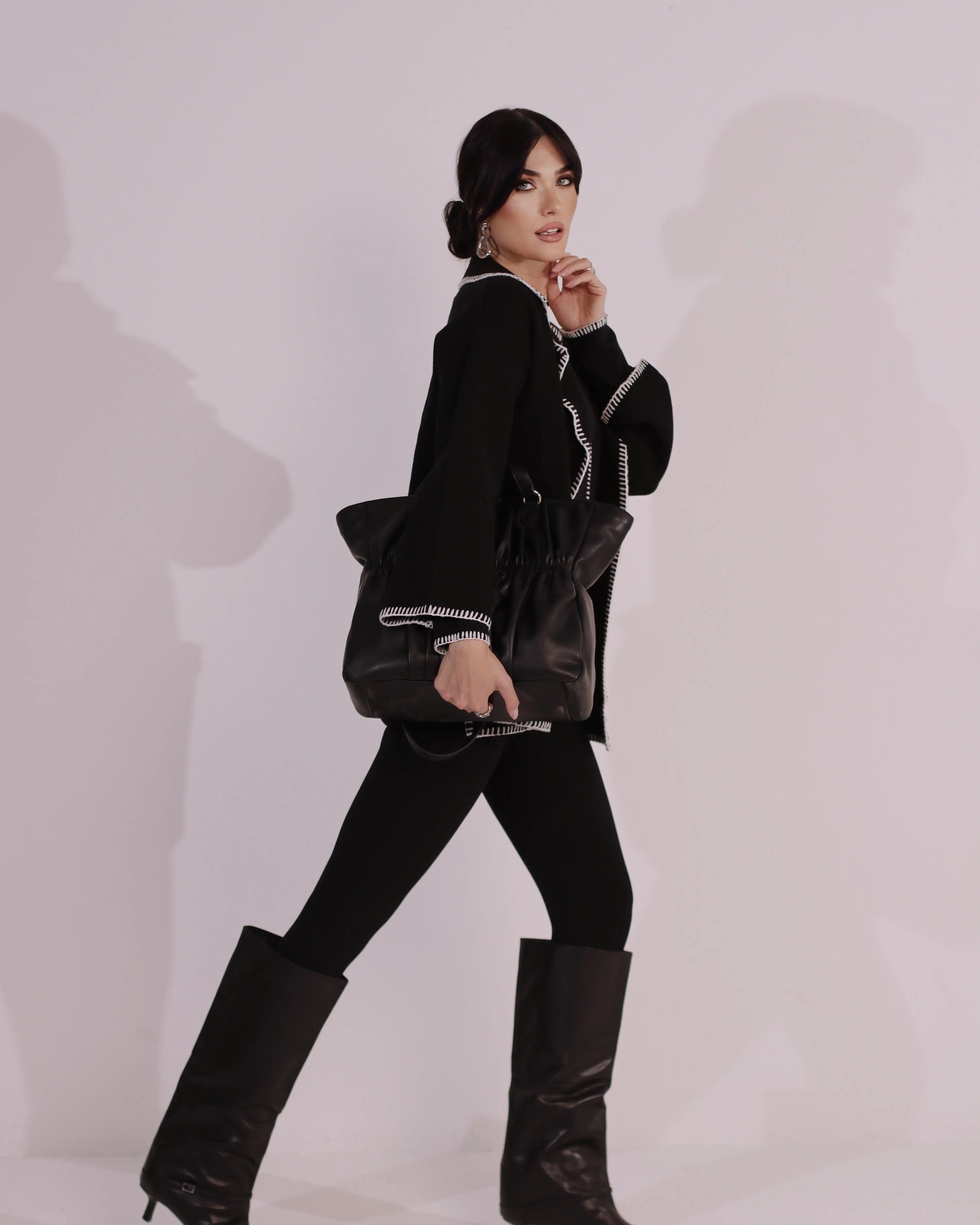 Blazer in maglia con profili a contrasto DORABELLA