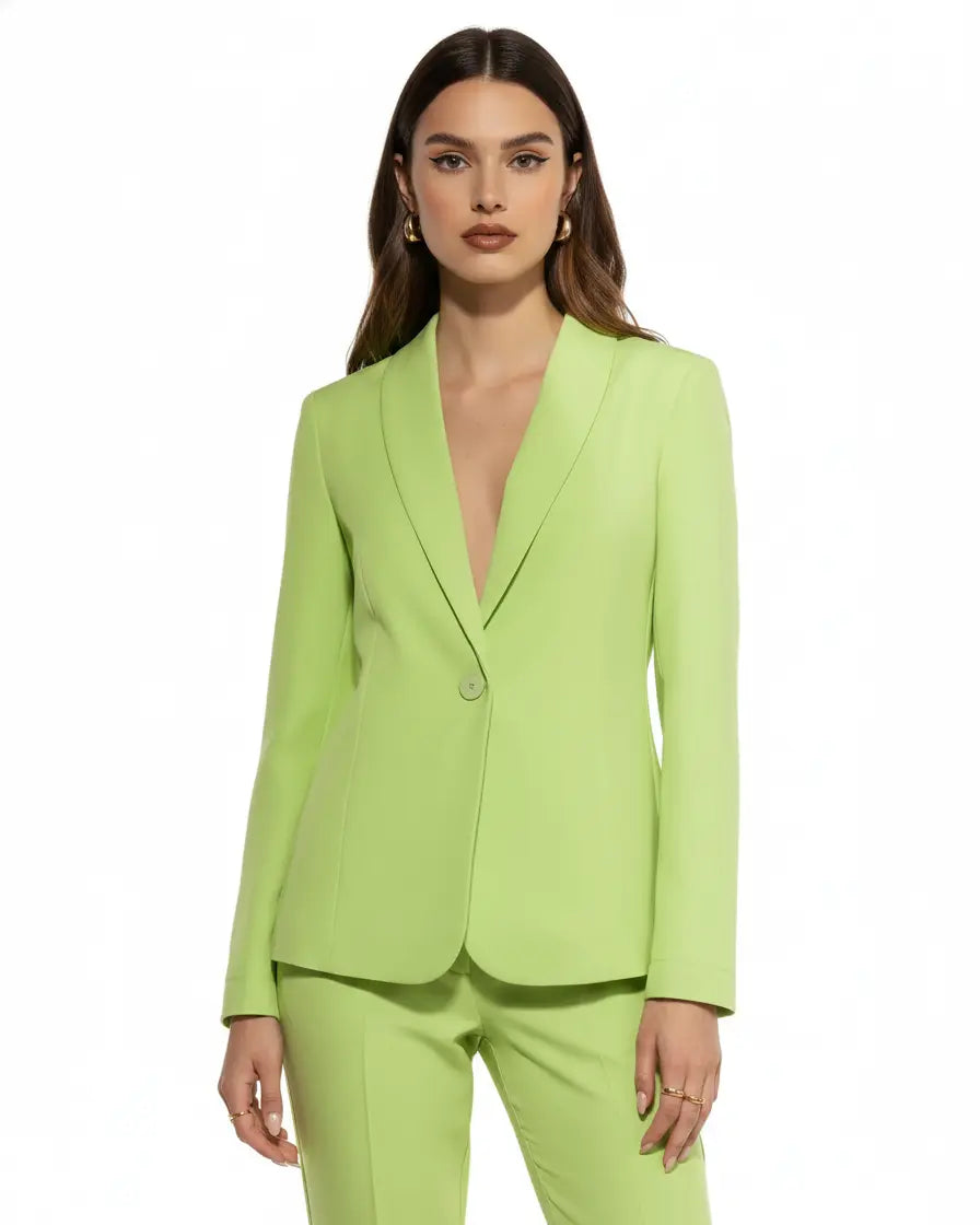 Blazer monopetto a manica lunga in cady elasticizzato tinta unita DORABELLA