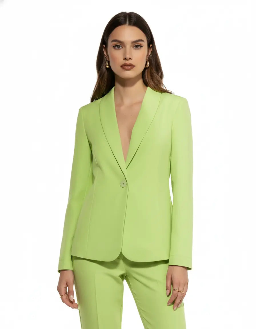 Blazer monopetto a manica lunga in cady elasticizzato tinta unita DORABELLA