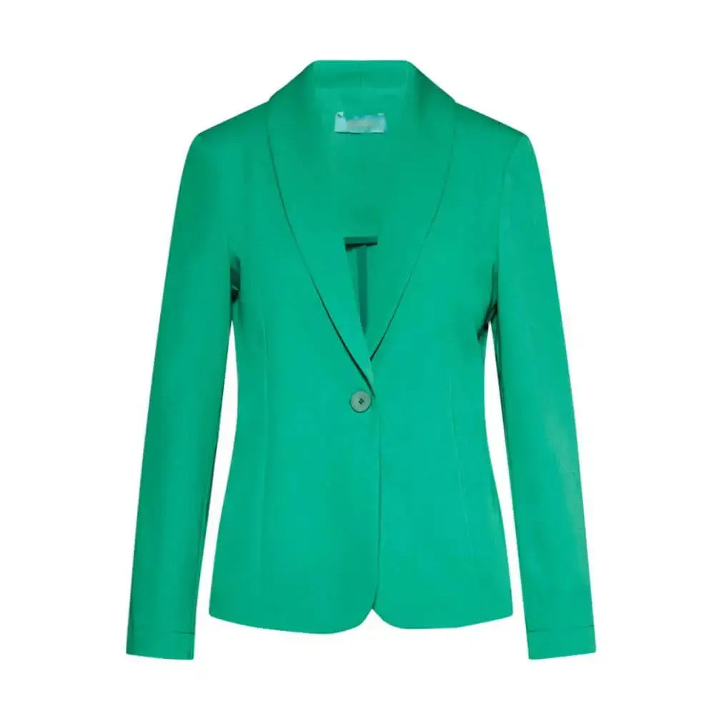 Blazer monopetto a manica lunga in cady elasticizzato tinta unita. VERDE BANDIERA DORABELLA