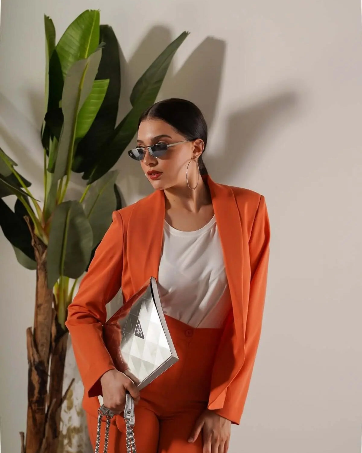 Blazer monopetto a manica lunga in cady elasticizzato tinta unita. SALMONE DORABELLA