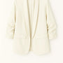 Blazer oversize con collo sciallato e arriccio fondo manica Unica by Dorabella Bianco-Taglia-Unica-Curvy-fino-alla-54